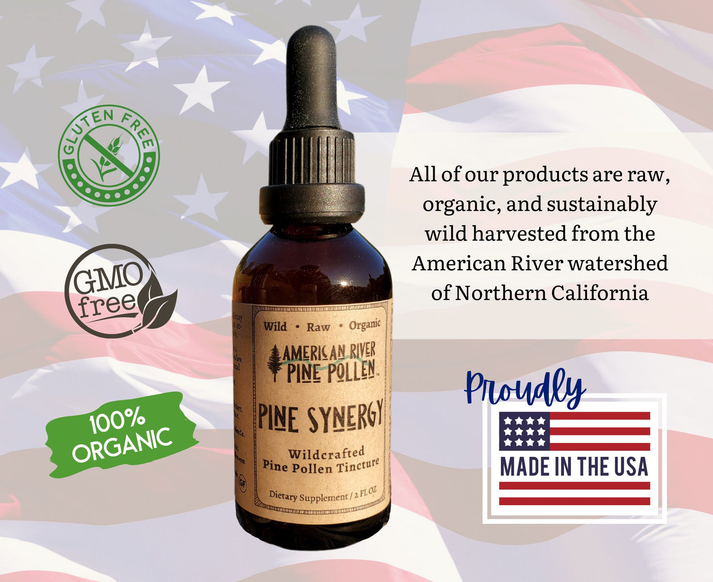 Wildcrafted USA Pine Pollen Tincture/Extract - Pine Synergy