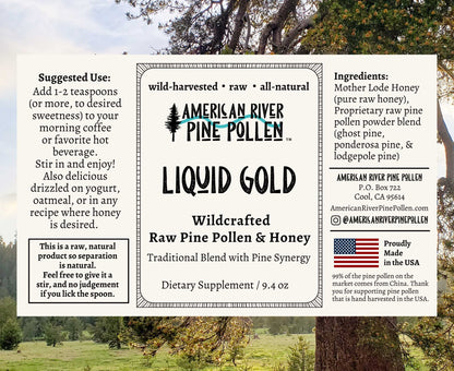 Liquid Gold -  Wildcrafted Raw Pine Pollen and Honey Electuary